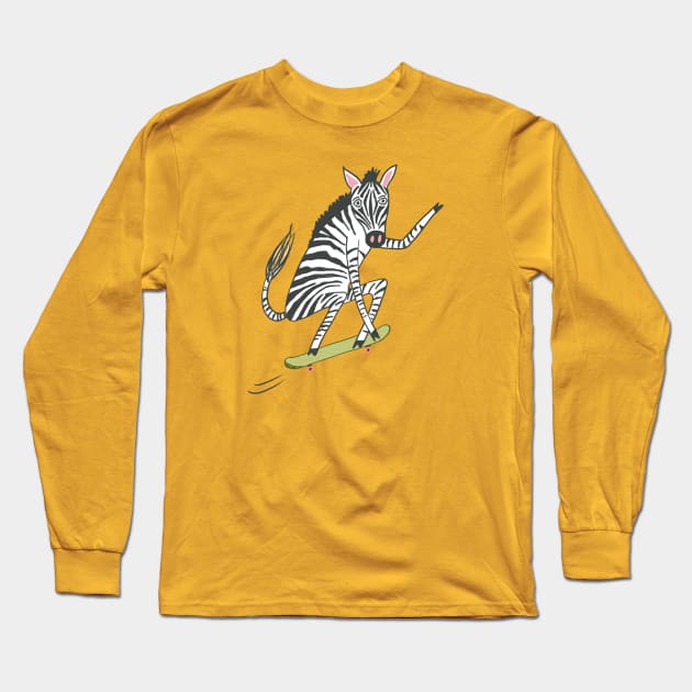 Zebra Skater Long Sleeve T-Shirt by Das Brooklyn